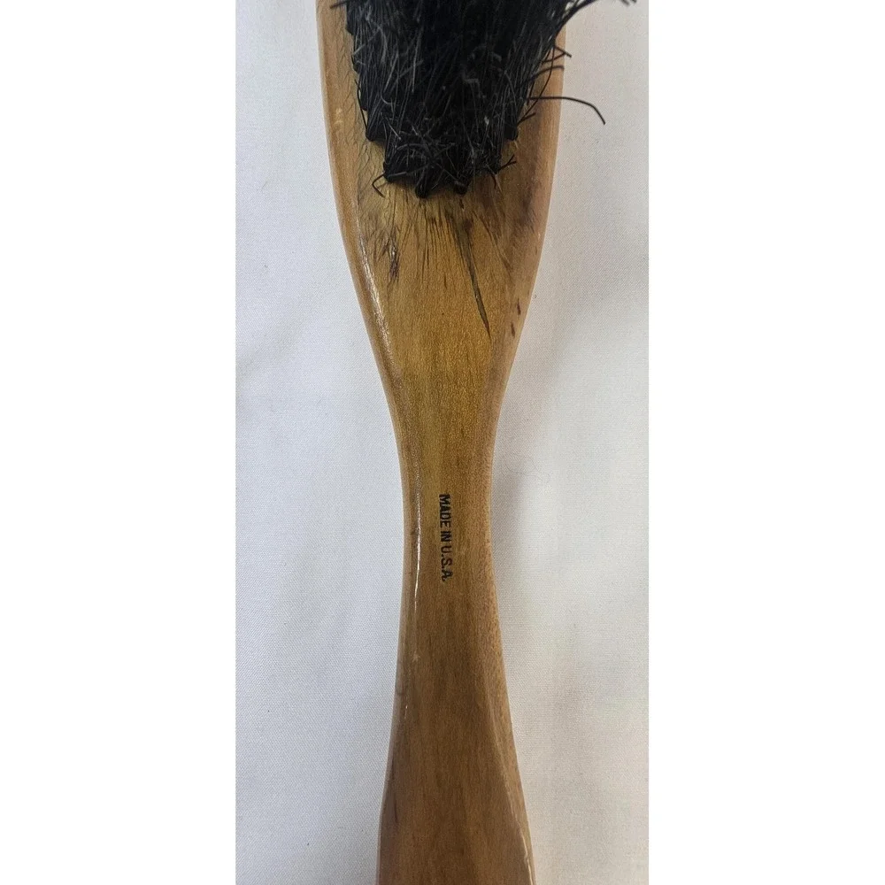 Vintage Wooden‎ Shoe Brush Made in USA Patent Marked Nylon Bristles